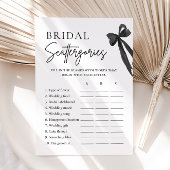 Invitation Élégant jeu de Fêtes des mariées de Bow noir