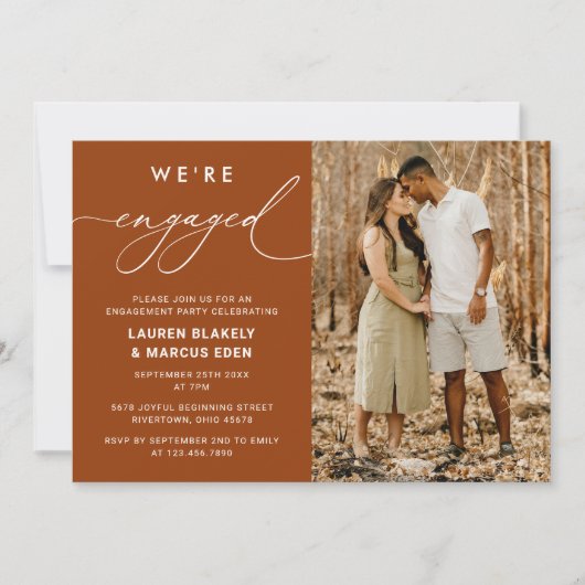 Invitation Elégant jeu rustique de script (Devant)