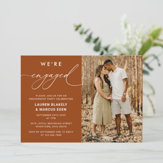 Invitation Elégant jeu rustique de script (Debout devant)