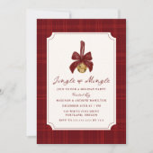 Invitation Elegant Jingle and Mingle Plaid Christmas Party (Devant)