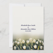 Invitation Elégant Joli jardin de tulipes blanches mariage (Dos)