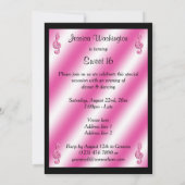 Invitation Élégant, Joli Pink Treble Clefs Sweet 16 (Dos)