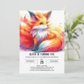 Invitation Elégant Jour d'anniversaire de Fox Personnalisé (Debout devant)