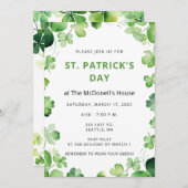 Invitation Élégant Jour de la Saint Patrick Shamrock de trèfl (Devant / Derrière)