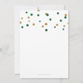 Invitation Élégant Jour de la Saint Patrick Shamrock d'or ver (Dos)