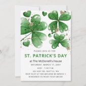 Invitation Élégant Jour de la Saint Patrick Shamrock Gold Git (Devant)