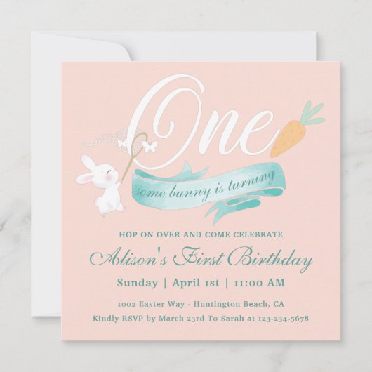 Invitation Elégant Jour de Pâques Moderne (Devant)