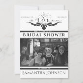 Invitation Elégant journal Black Bridal & Couples Douche (Devant)