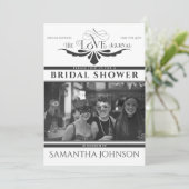 Invitation Elégant journal Black Bridal & Couples Douche (Debout devant)