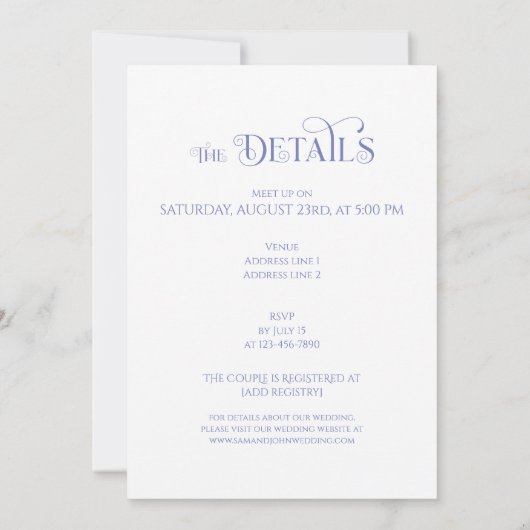 Invitation Elégant journal Dusty Blue Bridal Couples Douche (Dos)