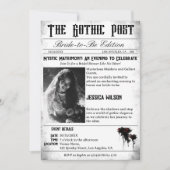 Invitation Élégant journal gothique Fête des mariées photo (Devant)