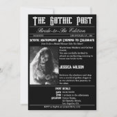 Invitation Élégant journal gothique Fête des mariées photo (Devant)