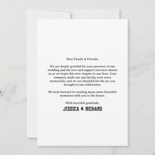 Invitation Élégant journal gothique Merci photo (Dos)