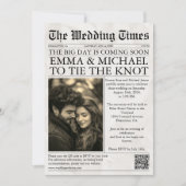 Invitation Élégant journal unique Mariage photo (Devant)