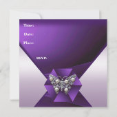 Invitation Elégant joyau de perle violet 40e anniversaire (Dos)