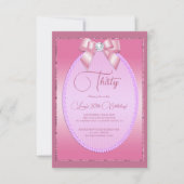 Invitation Elégant Joyau rose Diamond Bow Anniversaire (Devant)
