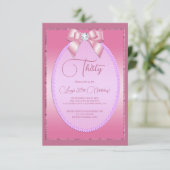 Invitation Elégant Joyau rose Diamond Bow Anniversaire (Debout devant)