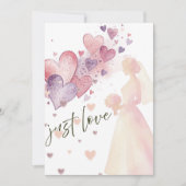 Invitation Elegant “Just Love” Wedding-Minimalist Romantic (Devant)