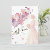 Invitation Elegant “Just Love” Wedding-Minimalist Romantic (Debout devant)