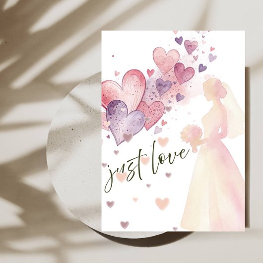 Invitation Elegant “Just Love” Wedding-Minimalist Romantic