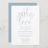 Invitation Élégant Juste Aimer Tout En Un Mariage Bleu Duisie (Devant / Derrière)