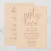Invitation Élégant Juste Amour Tout En Un Mariage De Pêche Do (Devant / Derrière)