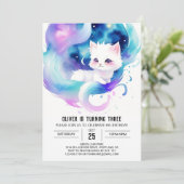 Invitation Elegant Kitty Magique Anniversaire (Debout devant)
