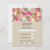 Invitation Elégant Kraft Floral Shabby Chic Wedding RSVP (Devant)