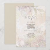 Invitation Élégant La Journée Avant Pale Floral Mariage (Devant / Derrière)
