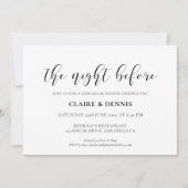 Invitation Élégant La nuit avant le dîner de répétition (Devant)