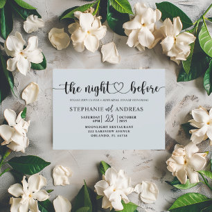 Invitation Élégant La Nuit Avant Mariage Bleu Poussiéreux