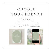 Invitation Elegant Lace Sage Green Baptism