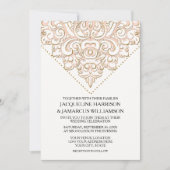 Invitation Élégant Lace Scroll Swirl Moderne Simple Mariage (Devant)
