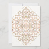 Invitation Élégant Lace Scroll Swirl Moderne Simple Mariage (Dos)