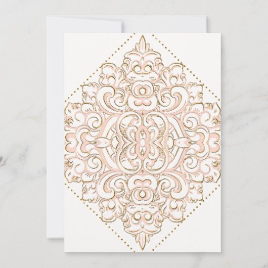 Invitation Élégant Lace Scroll Swirl Moderne Simple Mariage (Dos)