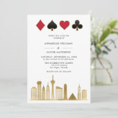 Invitation Elégant Las Vegas Photo Destination Mariage (Debout devant)