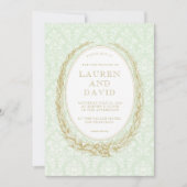 Invitation Elegant Laurel Wreath | Damas vert (Devant)