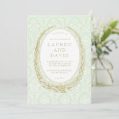 Invitation Elegant Laurel Wreath | Damas vert (Debout devant)