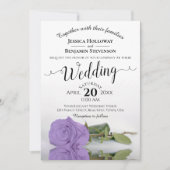 Invitation Élégant Lavande à longue tige violet Rose Mariage (Devant)