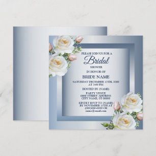 Invitation Élégant Lavande Blanche Élégante Gris Bleu Lavage