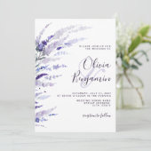 Invitation Élégant Lavande Dusty Fleur sauvage Mariage (Debout devant)