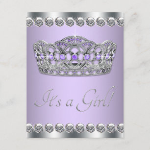 Invitation Élégant Lavande et Baby shower gris