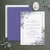 Invitation Élégant Lavande Eucalyptus Mariage de script flora