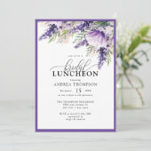 Invitation Élégant Lavande Fleurs violettes Déjeuner nuptial (Debout devant)