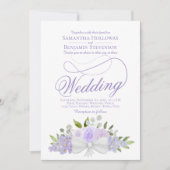 Invitation Élégant Lavande Floral Bouquet QR Code Mariage (Devant)