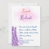 Invitation Élégant Lavande Floral Design Mariage (Dos)
