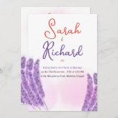 Invitation Élégant Lavande Floral Design Mariage (Devant / Derrière)