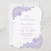Invitation Élégant Lavande Floral Mariage de dentelle (Devant)
