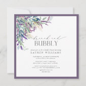 Invitation Élégant Lavande Florale Brunch & Douche Bubbly (Devant)