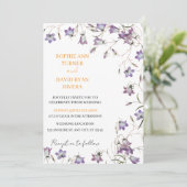 Invitation Élégant Lavande Florale Mariage Bellflower (Debout devant)